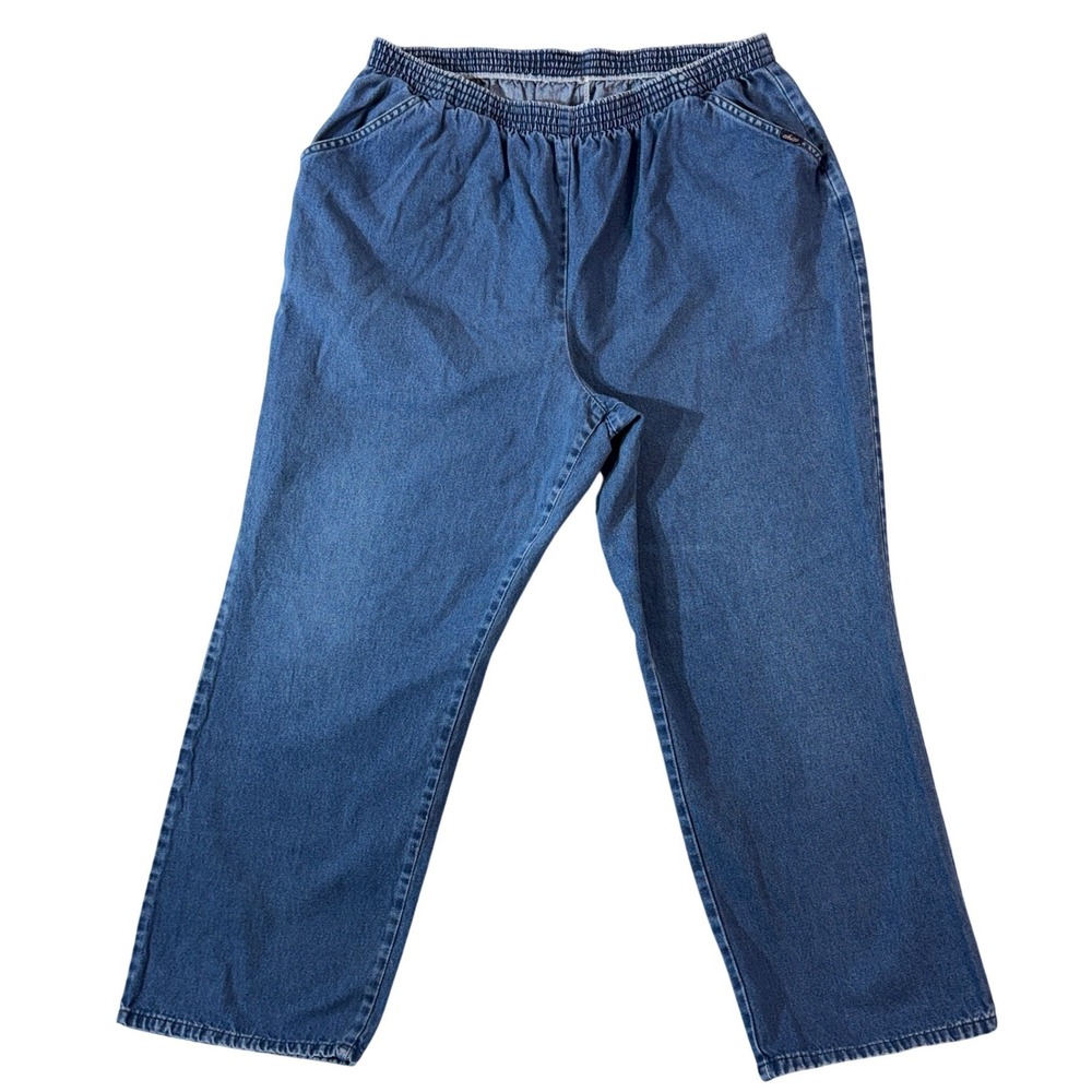 Chic Jeans Elastic Waist Denim Pants 22W Petite Vintage Mom Soft Lightweight - Picture 2 of 10